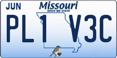 MO license plate PL1V3C