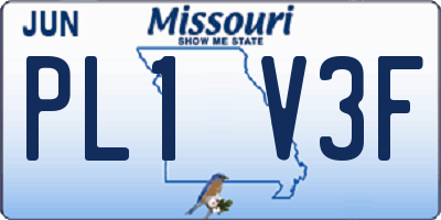 MO license plate PL1V3F