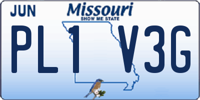 MO license plate PL1V3G