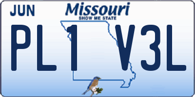 MO license plate PL1V3L