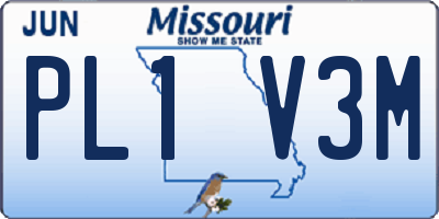 MO license plate PL1V3M
