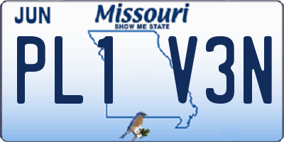 MO license plate PL1V3N
