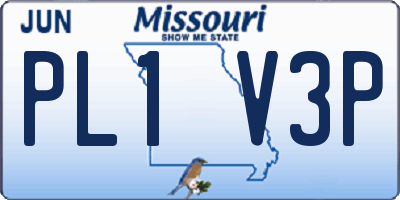 MO license plate PL1V3P