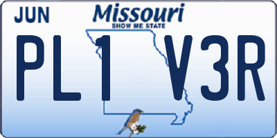 MO license plate PL1V3R