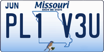 MO license plate PL1V3U