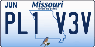MO license plate PL1V3V