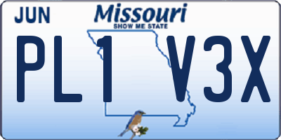 MO license plate PL1V3X