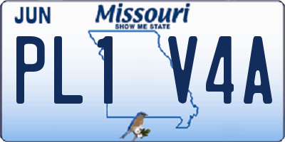 MO license plate PL1V4A