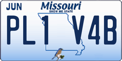 MO license plate PL1V4B