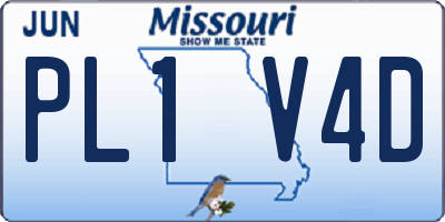 MO license plate PL1V4D