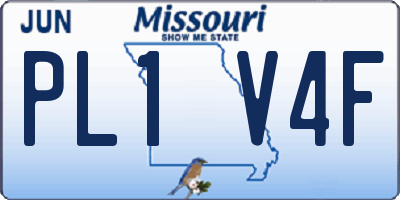 MO license plate PL1V4F