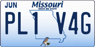 MO license plate PL1V4G