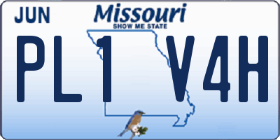 MO license plate PL1V4H
