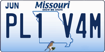 MO license plate PL1V4M