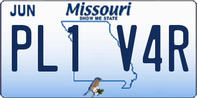 MO license plate PL1V4R