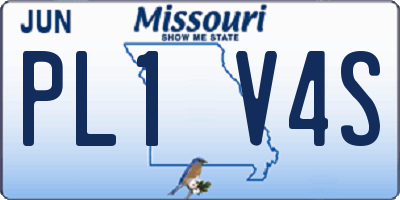 MO license plate PL1V4S