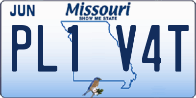 MO license plate PL1V4T