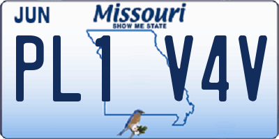 MO license plate PL1V4V