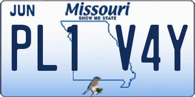MO license plate PL1V4Y