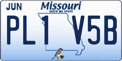 MO license plate PL1V5B