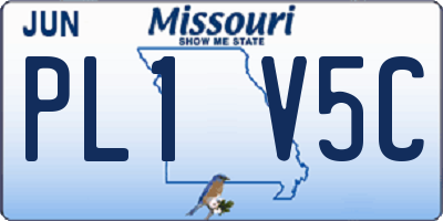 MO license plate PL1V5C