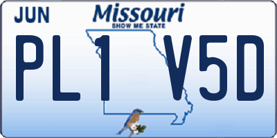 MO license plate PL1V5D