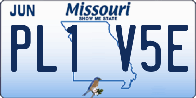MO license plate PL1V5E