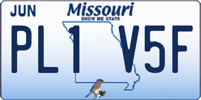 MO license plate PL1V5F