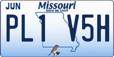 MO license plate PL1V5H