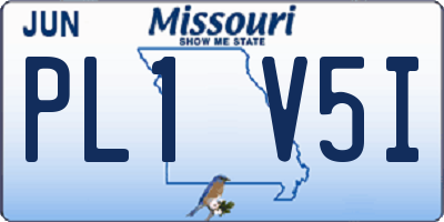 MO license plate PL1V5I