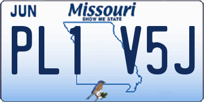 MO license plate PL1V5J