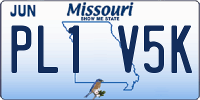 MO license plate PL1V5K