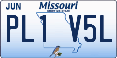 MO license plate PL1V5L