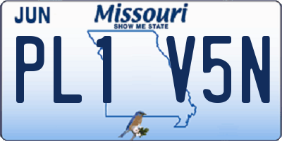MO license plate PL1V5N