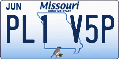 MO license plate PL1V5P