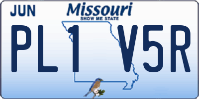 MO license plate PL1V5R