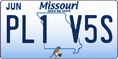 MO license plate PL1V5S