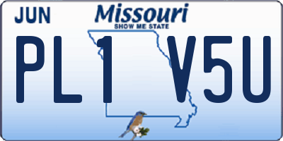 MO license plate PL1V5U
