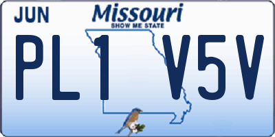 MO license plate PL1V5V