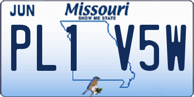 MO license plate PL1V5W