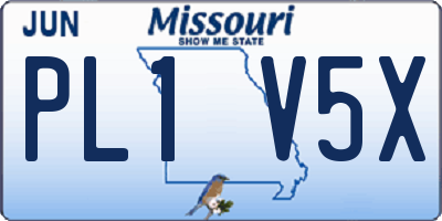 MO license plate PL1V5X