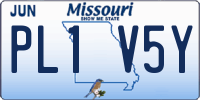 MO license plate PL1V5Y
