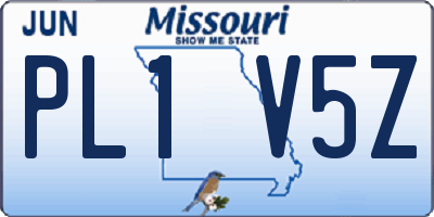 MO license plate PL1V5Z