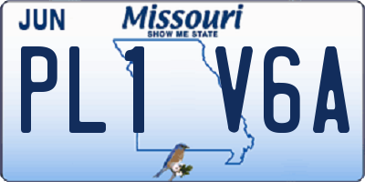 MO license plate PL1V6A
