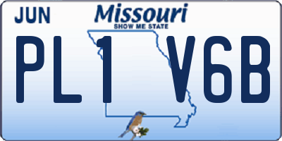 MO license plate PL1V6B