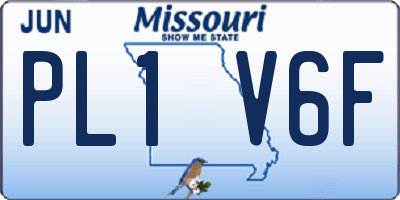 MO license plate PL1V6F
