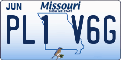 MO license plate PL1V6G