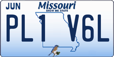 MO license plate PL1V6L