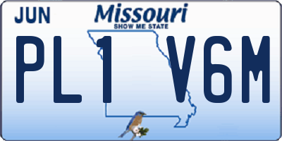MO license plate PL1V6M