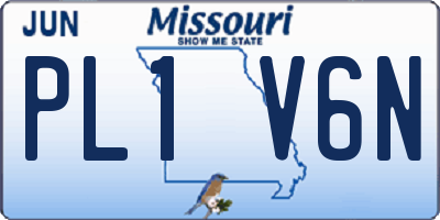 MO license plate PL1V6N